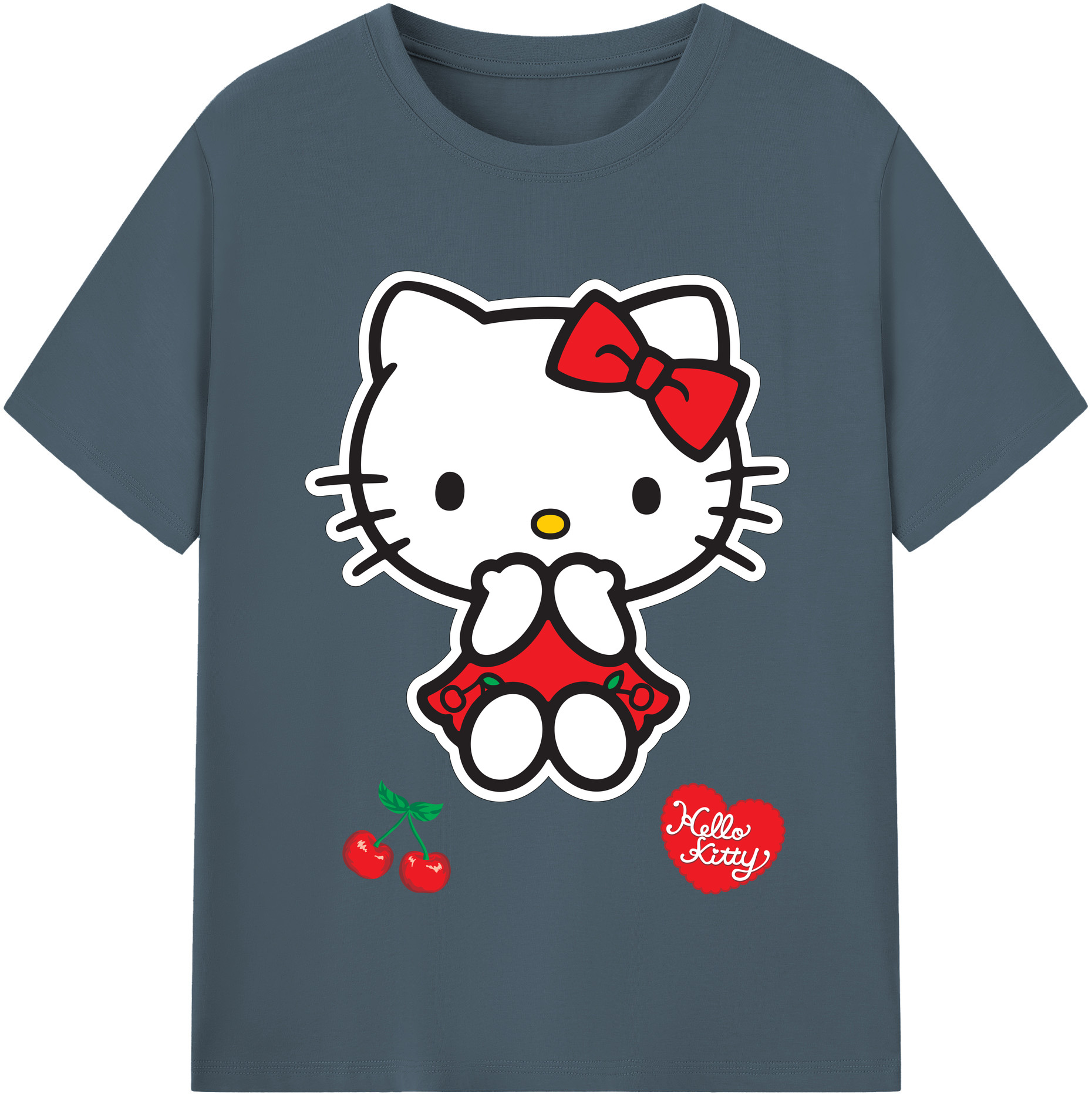 （画像用） Hello Kitty ハローキティ 綿100％半袖Tシャツ（フロントプリント）